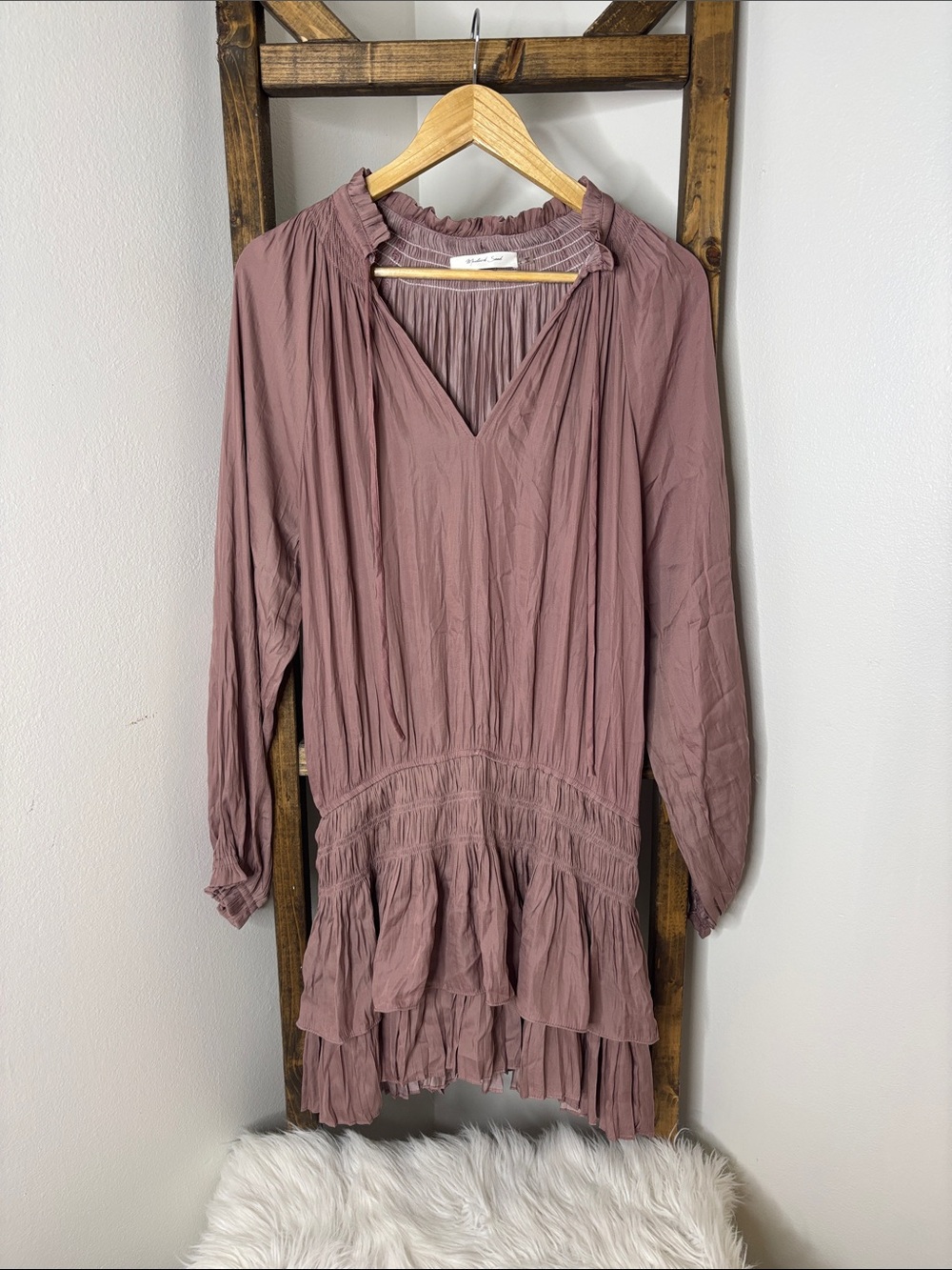 Mustard Seed Mauve Ruffle Tunic Dress Size L